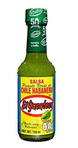 El Yucateco Habanero Green Hot Sauce, 12x 120 ml